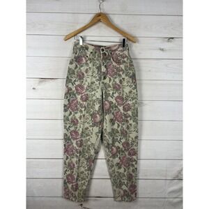 Vintage EXP Jeans Womens 5/6 Rose Floral Tapered High Rise Mom Hong Kong 80s